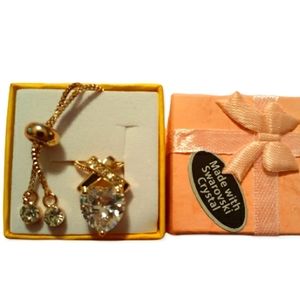 Swarovski Cristal Pendant Necklace & Swarovski Cristal Tennis Bracelet Gold